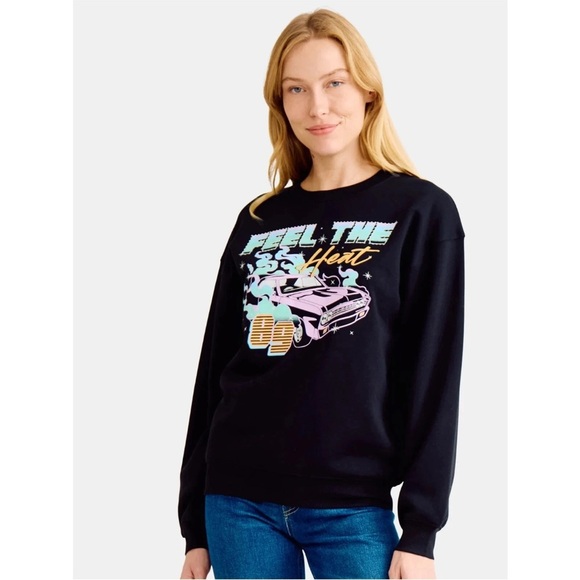 Feel The Heat Car Women’s Graphic Sweatshirt, Size Medium (8-10), Relaxed Fit - Picture 1 of 5